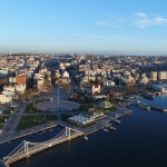 Aerial view of the town